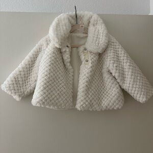 Cat & Jack Faux Fur White Jacket